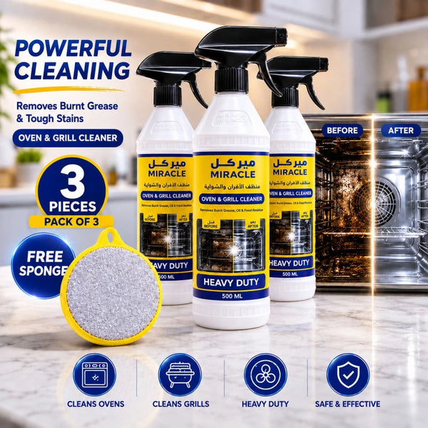 Miracle 3 pieces of oven and stove cleaner + sponge